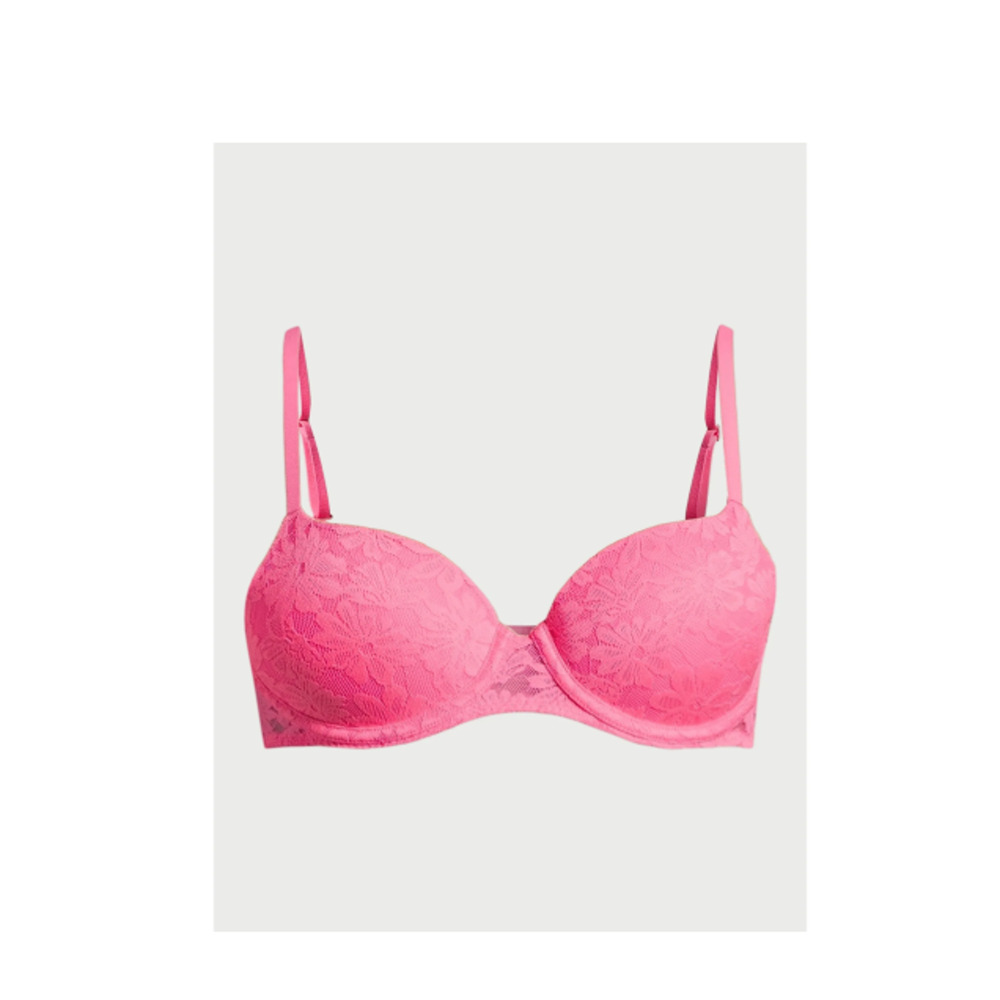 No Boundaries Womens All Over Lace Push Up Bra Sugarcup Pink Multisize NWT